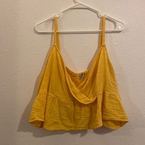 Flowey Yellow Cropped Blouse
